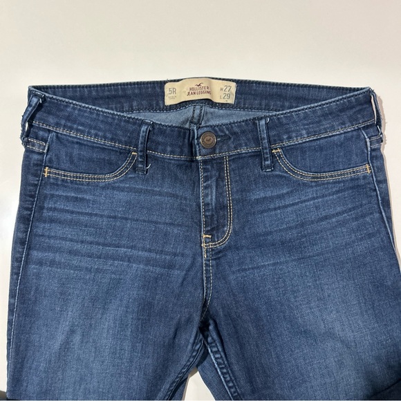 Hollister Jean Legging Women’s Juniors 5 Blue Dark Wash Jeans 27X29 Actual 27X27 - Picture 4 of 12